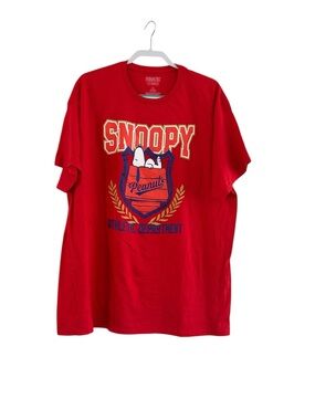 Peanuts Snoopy Athletic Department Graphic T-Shirt | Red | Men’s 2XL | Hybrid
